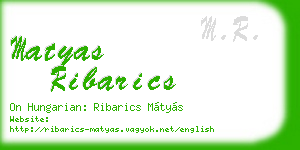 matyas ribarics business card